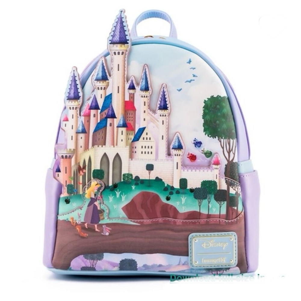 NWT Loungefly Disney Sleeping Beauty castle mini backpack